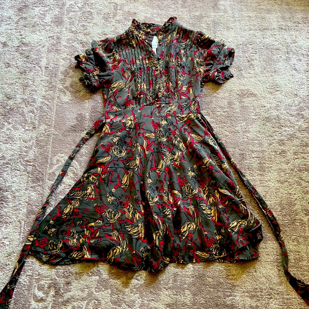 Boutique short-sleeve flare dress